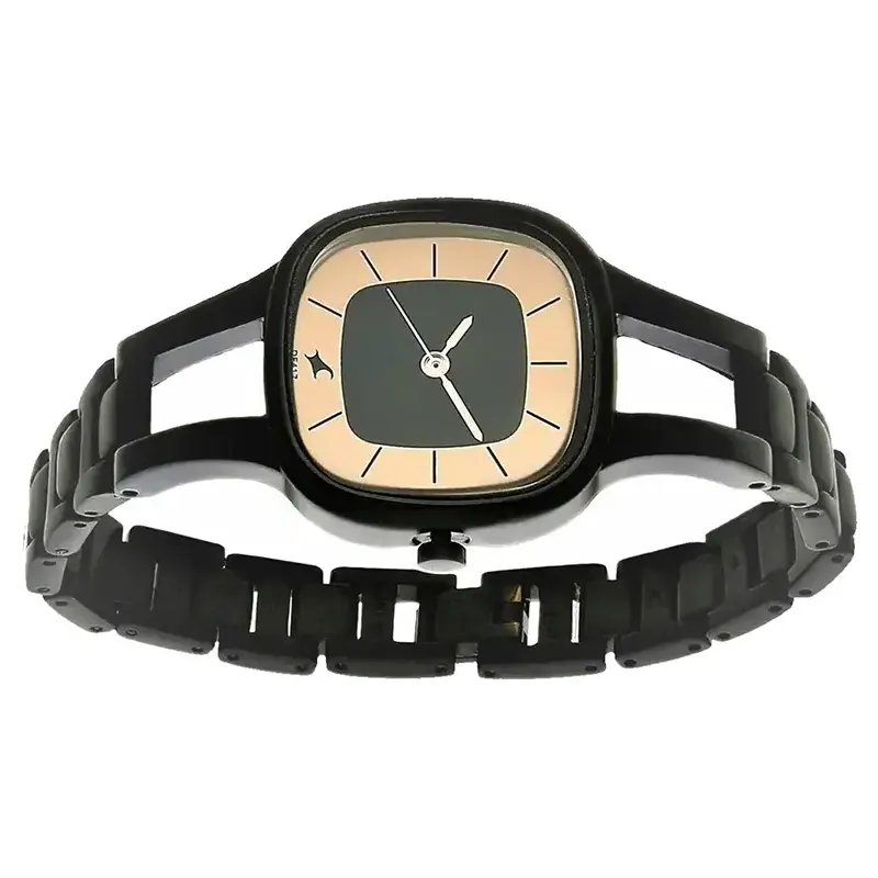 Fastrack Grey Dial Black Strap Ladies Watch- 6147NM01